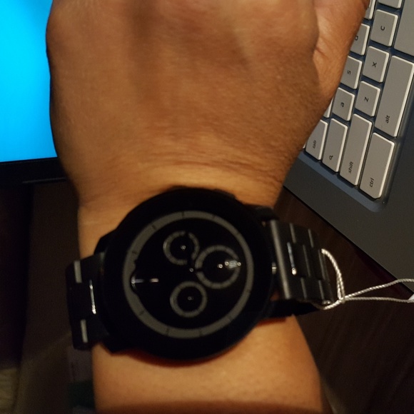 Round Black Movado Bold Watch